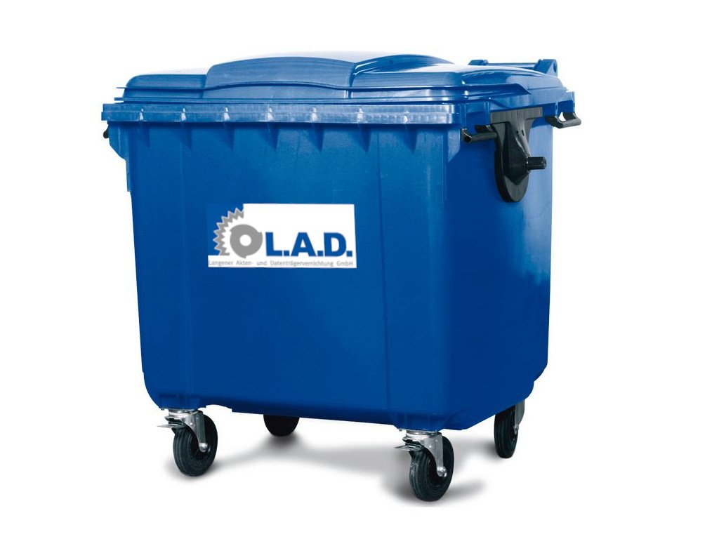 Blauer 1100 Liter HDPE Sicherheitscontainer für Akten