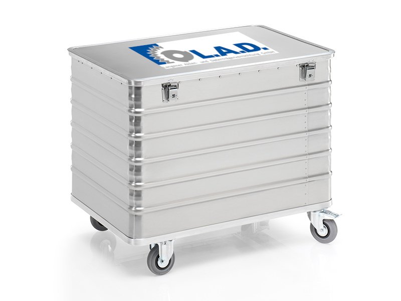 Silberner 450 Liter Alu Sicherheitsbehälter für Aktenvernichtung