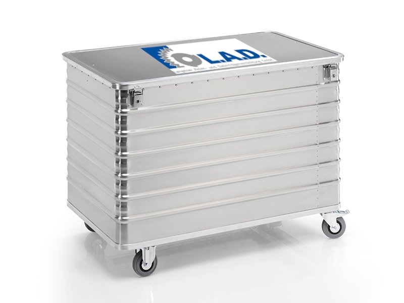 Silberner 660 Liter Alu Sicherheitsbehälter für Aktenvernichtung