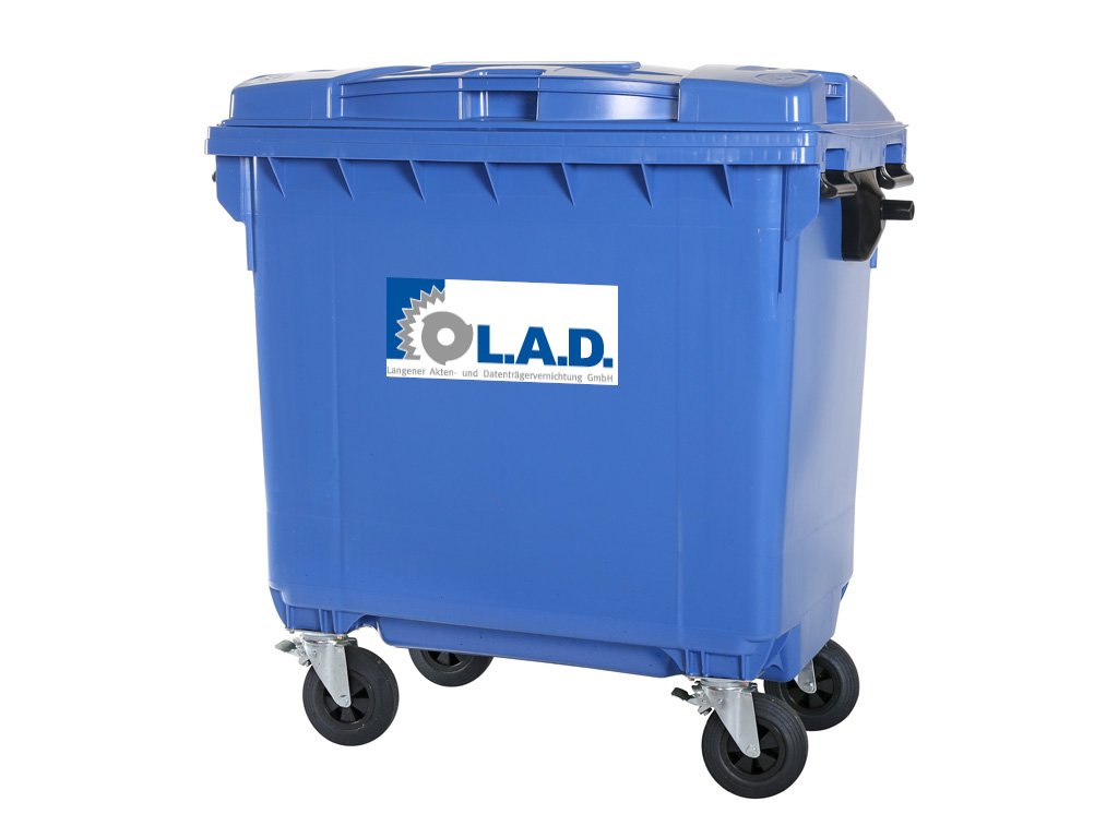 Blauer 770 Liter HDPE Sicherheitscontainer für Aktenvernichtung