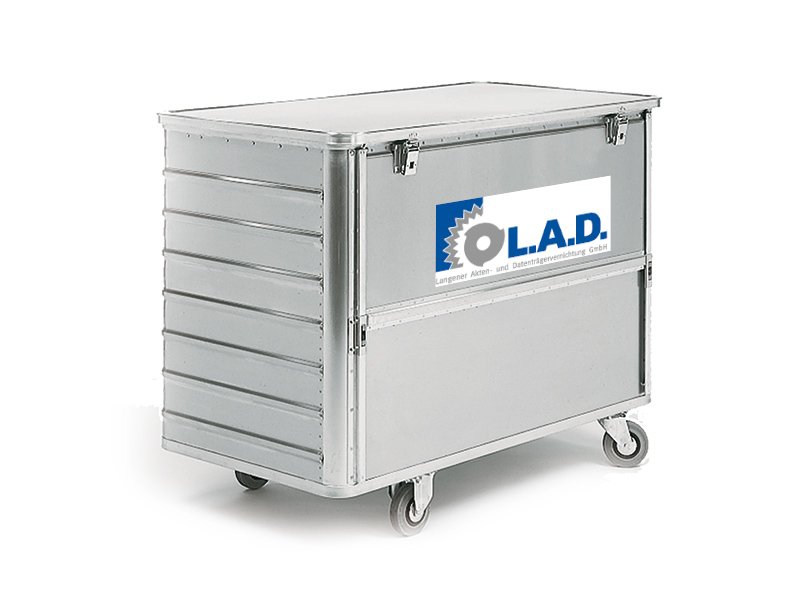 Silberner 770 Liter Alu Sicherheitsbehälter für Aktenvernichtung